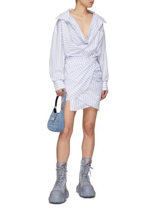 Figure View - Click To Enlarge - ALEXANDER WANG - Twisted Cowl Shirt Dress
