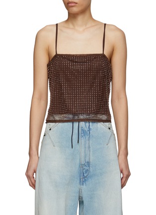 Main View - Click To Enlarge - ALEXANDER WANG - Hot Fix Clear Bead Camisole Top