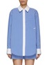 Main View - Click To Enlarge - ALEXANDER WANG - Logo Patch Sriped Button Up Shirt