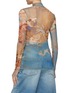 Back View - Click To Enlarge - BALMAIN - Sky Printed Tulle Top