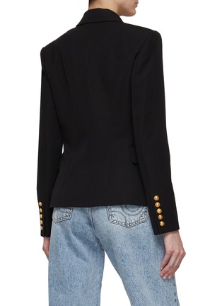 Back View - Click To Enlarge - BALMAIN - ‘GDP’ Double Breasted Peak Lapel Blazer
