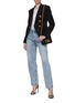 Figure View - Click To Enlarge - BALMAIN - ‘GDP’ Double Breasted Peak Lapel Blazer