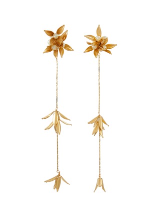 Main View - Click To Enlarge - MONSHIRO - ‘Pentas’ Brass Vintage Pearls Long Earrings