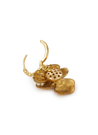 Detail View - Click To Enlarge - MONSHIRO - Viora Brass Enamel Glass Bead Round Hoop Earrings