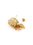 Detail View - Click To Enlarge - MONSHIRO - Tanpopo Brass Vintage Czech Glass Bead Dove & Dandelion Earrings
