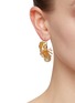 Figure View - Click To Enlarge - MONSHIRO - Tanpopo Brass Vintage Czech Glass Bead Dove & Dandelion Hoop Earrings