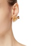Figure View - Click To Enlarge - MONSHIRO - ‘White Clover’ Gold Plated Metal Pearl Glass Bead Mismatch Earrings
