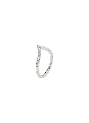 Main View - Click To Enlarge - VRAI - 18K White Gold VRAI Created Diamond Signature V-Band Ring — US 5