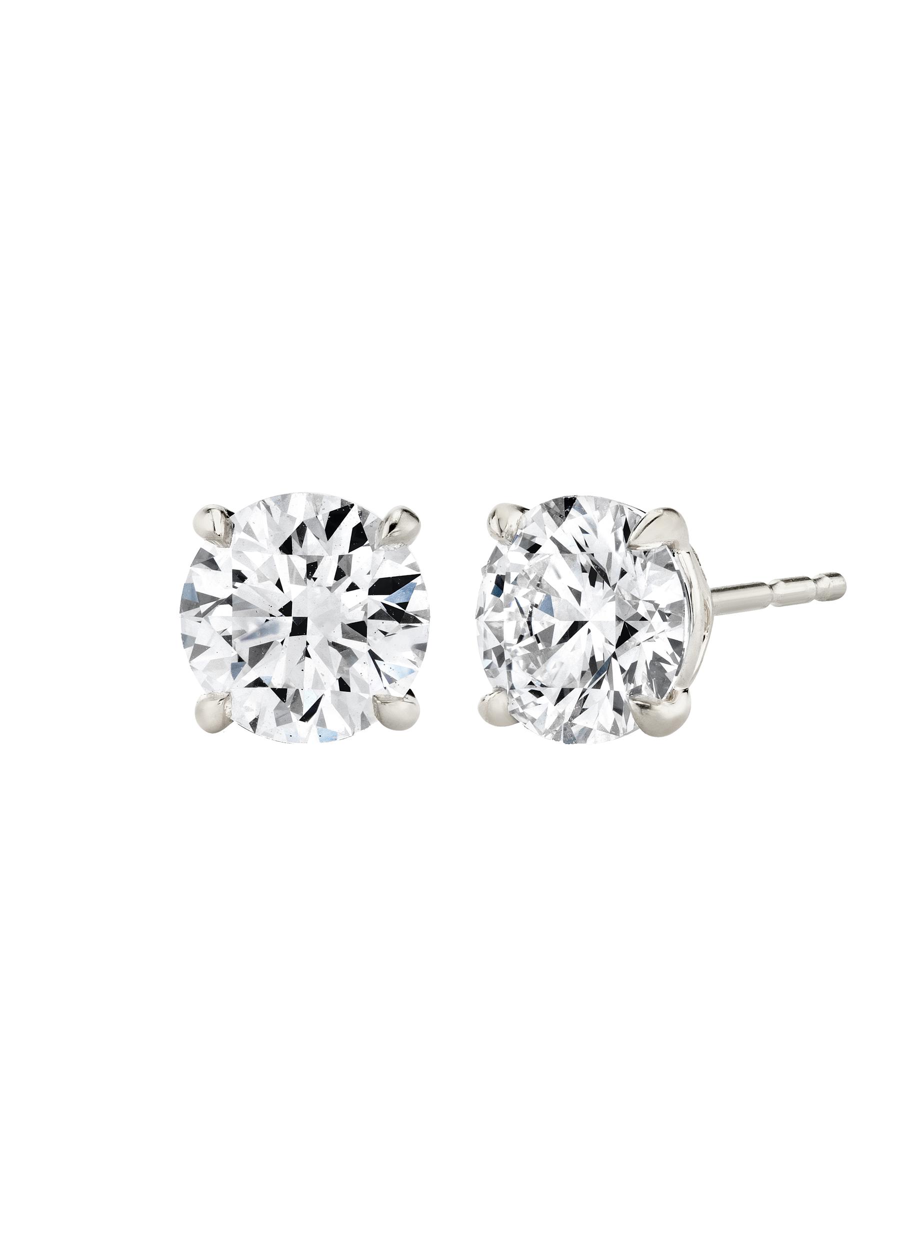 Single Prong Circle Stud Diamond Earrings | Fascinating Diamonds