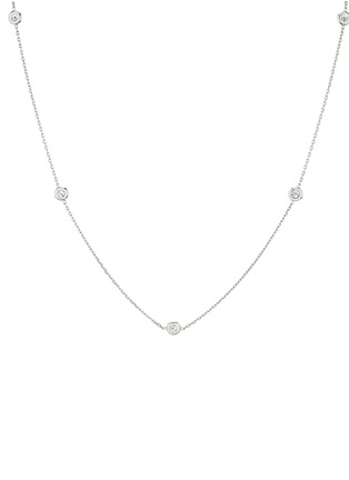 Detail View - Click To Enlarge - VRAI - Bezel Essentials 14K White Gold VRAI Created Diamond Station Necklace
