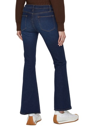 Back View - Click To Enlarge - FRAME - ‘Le Pixie’ Medium Washed Flared Cropped Leg Jeans