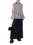 Figure View - Click To Enlarge - LOEWE - Stripe Cap Sleeve Polo Mini Dress