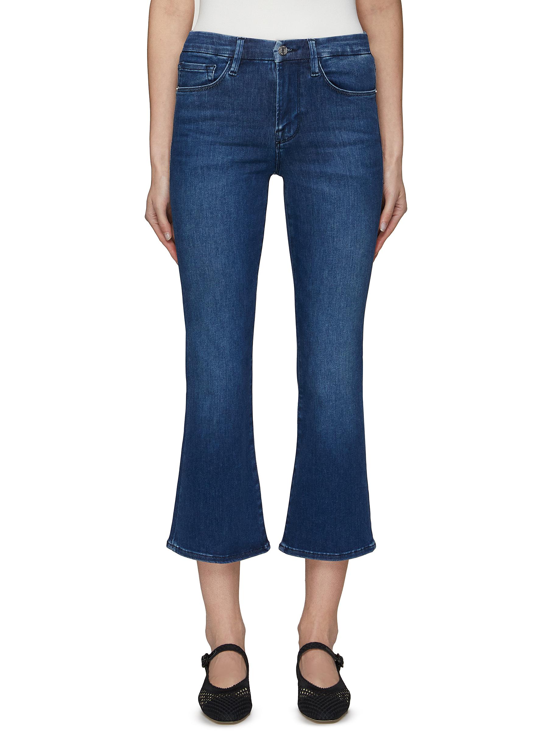 FRAME ‘LE CROPPED' MEDIUM WASHED CROPPED BOOT CUT JEANS