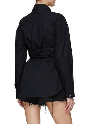 Back View - Click To Enlarge - T BY ALEXANDER WANG - Ruched Bandeau Overlay Button Up Shirt