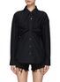 Main View - Click To Enlarge - T BY ALEXANDER WANG - Ruched Bandeau Overlay Button Up Shirt