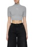 Main View - Click To Enlarge - T BY ALEXANDER WANG - Printed Logo Cropped Turtleneck Top
