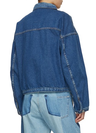 Back View - Click To Enlarge - KURO - Flower Embroidery Button Up Denim Jacket