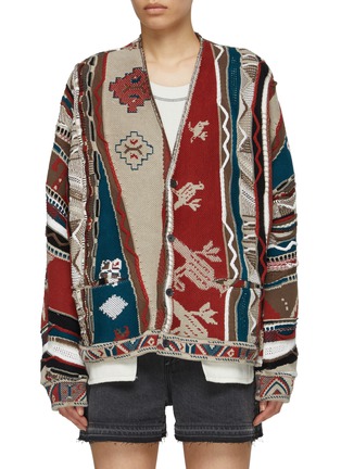 Main View - Click To Enlarge - KURO - Mexican Pattern Button Up Cardigan