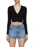 Main View - Click To Enlarge - T BY ALEXANDER WANG - Logo Cropped V-Neck Cardigan