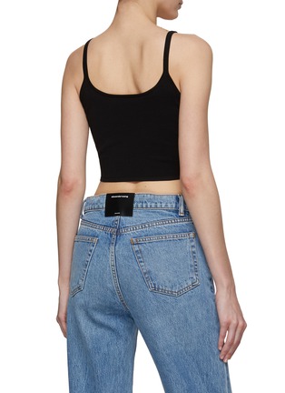 Back View - Click To Enlarge - T BY ALEXANDER WANG - Logo Scoop Neck Cropped Tank Top