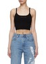 Main View - Click To Enlarge - T BY ALEXANDER WANG - Logo Scoop Neck Cropped Tank Top
