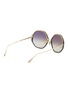 Figure View - Click To Enlarge - LINDA FARROW - ‘Alona’ Acetate Frame Gradient Grey Lens Hexagonal Sunglasses