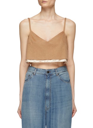 Main View - Click To Enlarge - MIU MIU - Wool Boxy Cropped Camisole