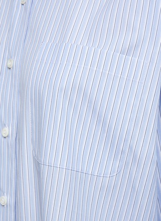  - MIU MIU - Back Logo Striped Cotton Button Down Shirt