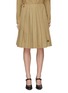 Main View - Click To Enlarge - MIU MIU - Logo Embroidery Pleated Cotton Midi Skirt