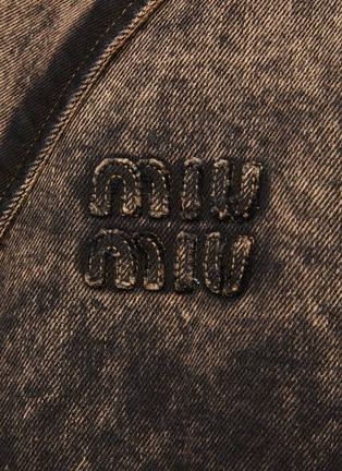  - MIU MIU - Single Breasted Logo Appliqué Acid Wash Denim Blazer