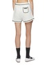 Back View - Click To Enlarge - MIU MIU - Logo Patch Elasticated Waistband Cotton Shorts