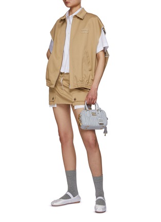 Figure View - Click To Enlarge - MIU MIU - Raw Hem Pocket Lining Cargo Chino Mini Skirt