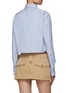 Back View - Click To Enlarge - MIU MIU - Striped Cropped Chambray Shirt