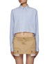 Main View - Click To Enlarge - MIU MIU - Striped Cropped Chambray Shirt