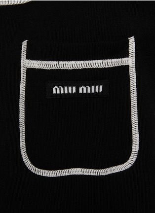  - MIU MIU - Contrast Piping Scoop Neck Sleeveless Mini Knit Dress