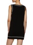 Back View - Click To Enlarge - MIU MIU - Contrast Piping Scoop Neck Sleeveless Mini Knit Dress