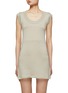 Main View - Click To Enlarge - MIU MIU - Round Neck Cap Sleeve Cashmere Silk Blend Bodycon Dress