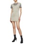 Figure View - Click To Enlarge - MIU MIU - Round Neck Cap Sleeve Cashmere Silk Blend Bodycon Dress