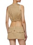 Back View - Click To Enlarge - MIU MIU - Cropped Zip Up Chino Utility Vest