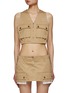 Main View - Click To Enlarge - MIU MIU - Cropped Zip Up Chino Utility Vest