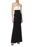 Figure View - Click To Enlarge - ROLAND MOURET - Strapless Silk Crepe Maxi Dress