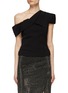 Main View - Click To Enlarge - ROLAND MOURET - One-Shoulder Draped Detail Cady Top