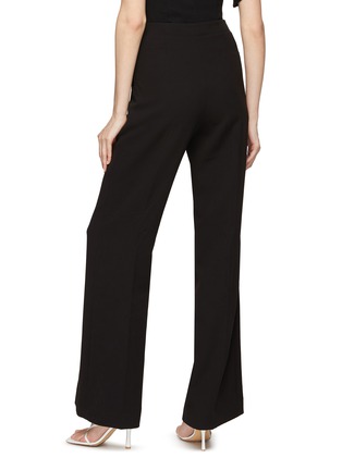 Back View - Click To Enlarge - ROLAND MOURET - Flat Front Pressed Crease Wide Leg Cady Pants