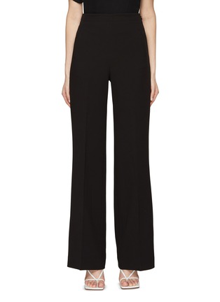 Main View - Click To Enlarge - ROLAND MOURET - Flat Front Pressed Crease Wide Leg Cady Pants