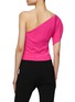 Back View - Click To Enlarge - ROLAND MOURET - One-Shoulder Flared Hem Cady Top