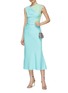Figure View - Click To Enlarge - ROLAND MOURET - Wrap Effect Sleeveless Cady Midi Dress