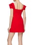 Back View - Click To Enlarge - ROLAND MOURET - Cap Sleeve Square Back Cady Mini Dress