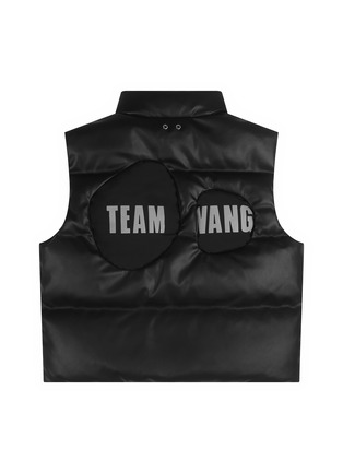 Back View - Click To Enlarge - TEAM WANG DESIGN - Balloon Panel Faux Leather Puffer Vest