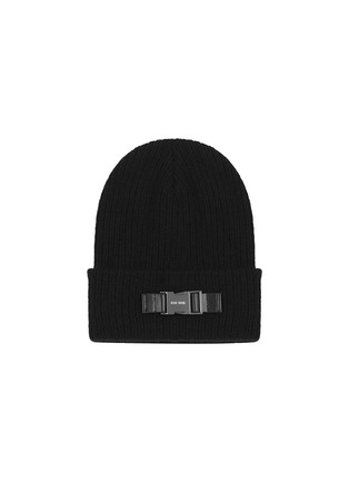 Main View - Click To Enlarge - TEAM WANG DESIGN - Logo Engraved Buckle Ribbed Beanie