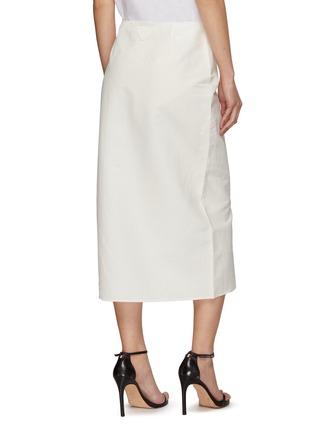 Back View - Click To Enlarge - PRADA - Crinkled Side Slit Midi Skirt